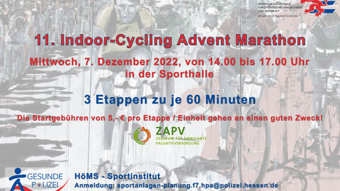 11. Indoor - Cycling - Advent - Marathon der HöMS Plakat des 11. Indoor - Cycling - Advent - Marathon der HöMS