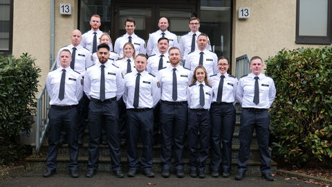 Gruppenbild der Klasse HöMS an der Indienststellung der Wachpolizei im Februar 2023 Indienststellung Wachpolizei Februar 2023 - Gruppenbild Klasse der HöMS