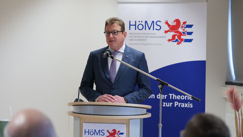 Grußwort Staatssekretär Stefan Sauer während der Indienststellung der Wachpolizei im Februar 2023 Indienststellung Wachpolizei Februar 2023 - Grußwort Staatssekretär Stefan Sauer