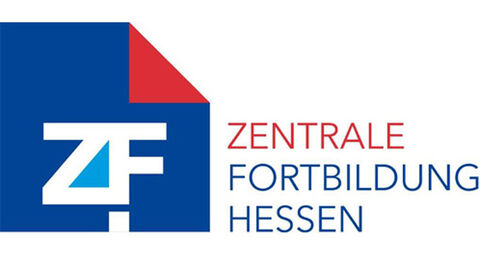 Logo Zentrale Fortbildung Hessen Rot-weiß-blaues Logo auf welchem die Buchstaben ZFH stehen, rechts davon ein Schriftzug Zentrale Fortbildung Hessen